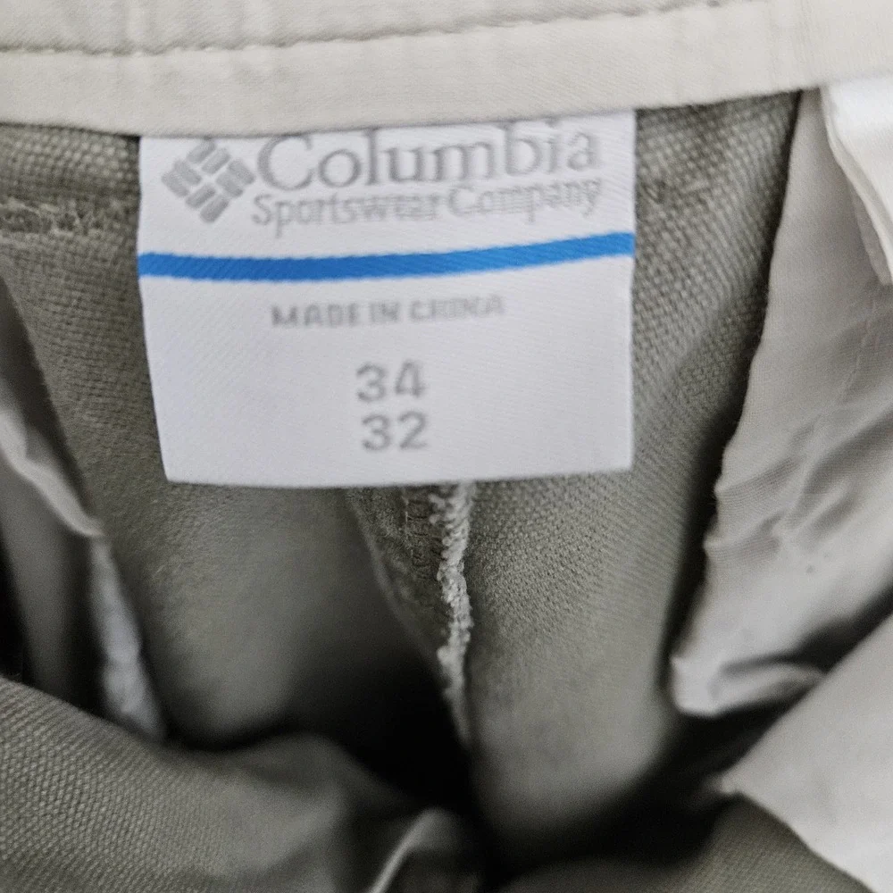 Columbia Pants Mens 34x32 Green Canvas Outdoor Utility Straight Leg GoGorpcore